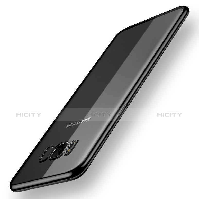 Silikon Schutzhülle Ultra Dünn Tasche Durchsichtig Transparent H06 für Samsung Galaxy S8 Plus Schwarz groß