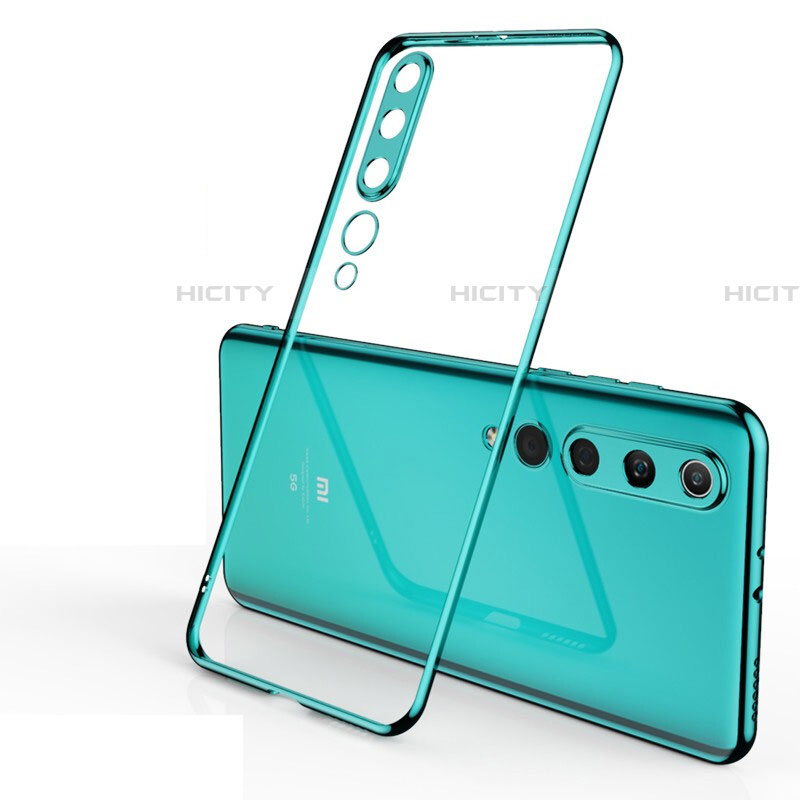 Silikon Schutzhülle Ultra Dünn Tasche Durchsichtig Transparent H06 für Xiaomi Mi 10 Grün
