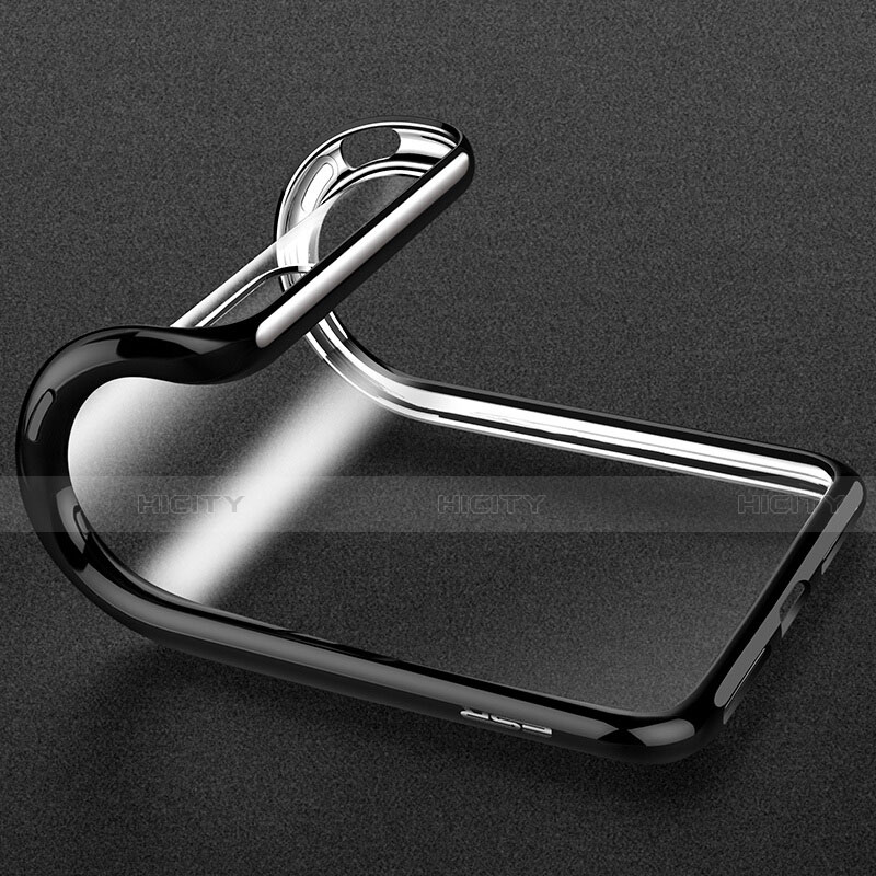 Silikon Schutzhülle Ultra Dünn Tasche Durchsichtig Transparent H07 für Apple iPhone SE3 (2022) Schwarz groß