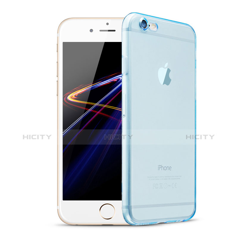 Silikon Schutzhülle Ultra Dünn Tasche Durchsichtig Transparent H08 für Apple iPhone 6 Blau Plus
