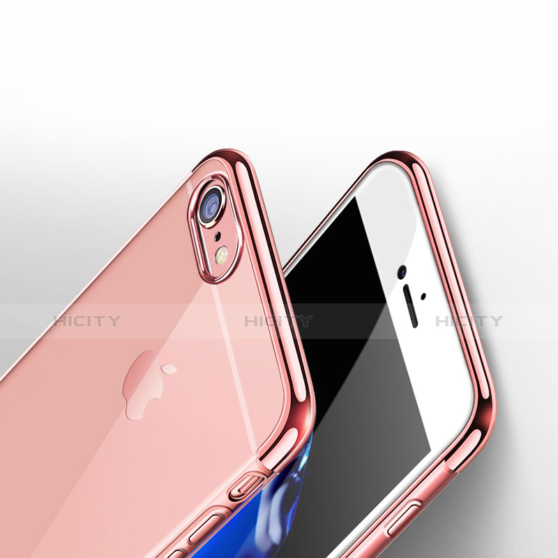Silikon Schutzhülle Ultra Dünn Tasche Durchsichtig Transparent H09 für Apple iPhone 6 Plus Rosa groß