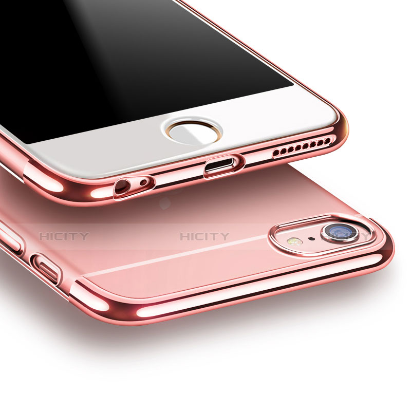 Silikon Schutzhülle Ultra Dünn Tasche Durchsichtig Transparent H09 für Apple iPhone 6 Plus Rosa groß
