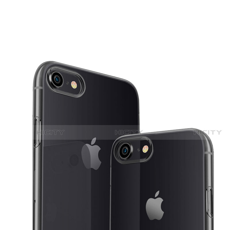 Silikon Schutzhülle Ultra Dünn Tasche Durchsichtig Transparent H09 für Apple iPhone SE3 (2022) Grau groß