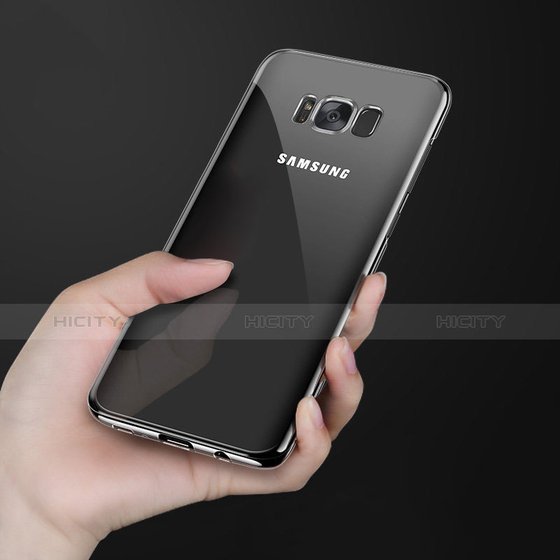 Silikon Schutzhülle Ultra Dünn Tasche Durchsichtig Transparent H09 für Samsung Galaxy S8 Plus Schwarz Plus