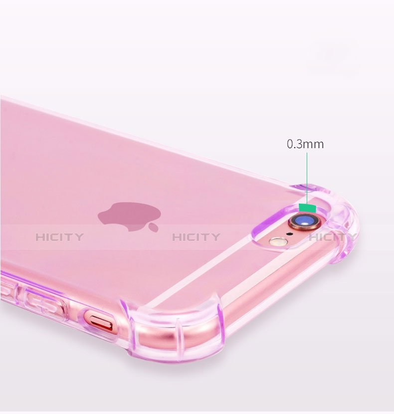 Silikon Schutzhülle Ultra Dünn Tasche Durchsichtig Transparent H11 für Apple iPhone 6S Violett groß
