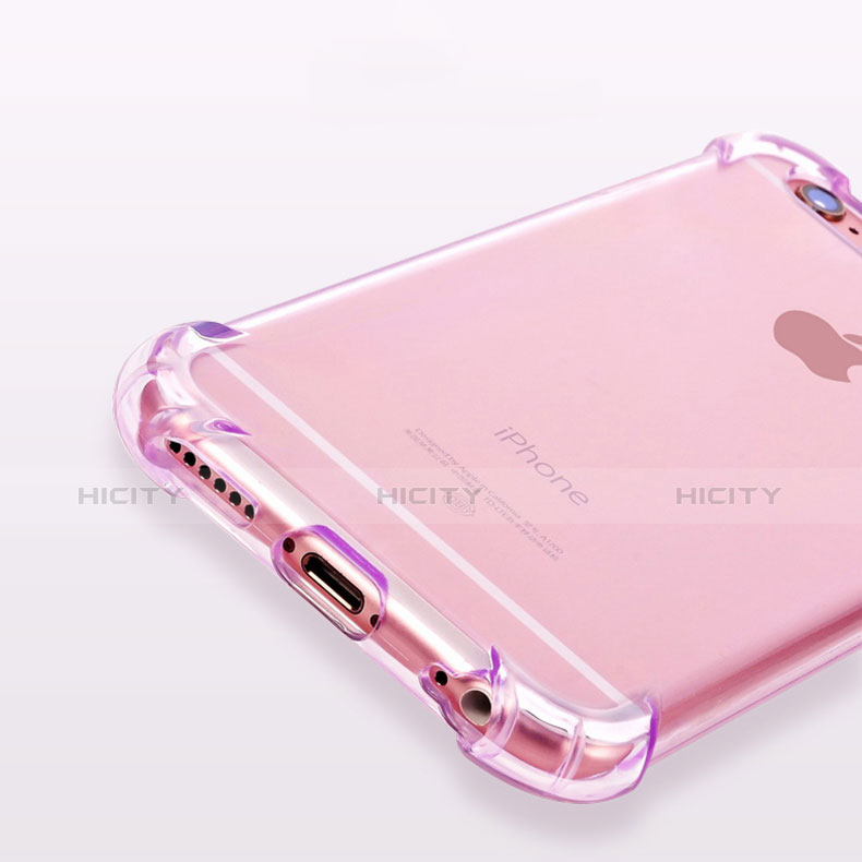 Silikon Schutzhülle Ultra Dünn Tasche Durchsichtig Transparent H11 für Apple iPhone 6S Violett groß