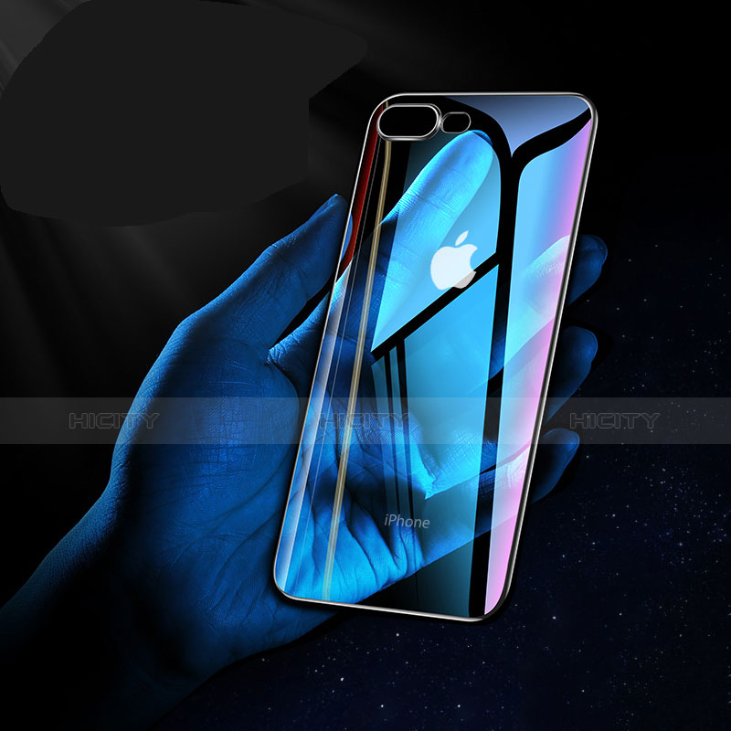 Silikon Schutzhülle Ultra Dünn Tasche Durchsichtig Transparent HC01 für Apple iPhone 7 Plus Schwarz groß