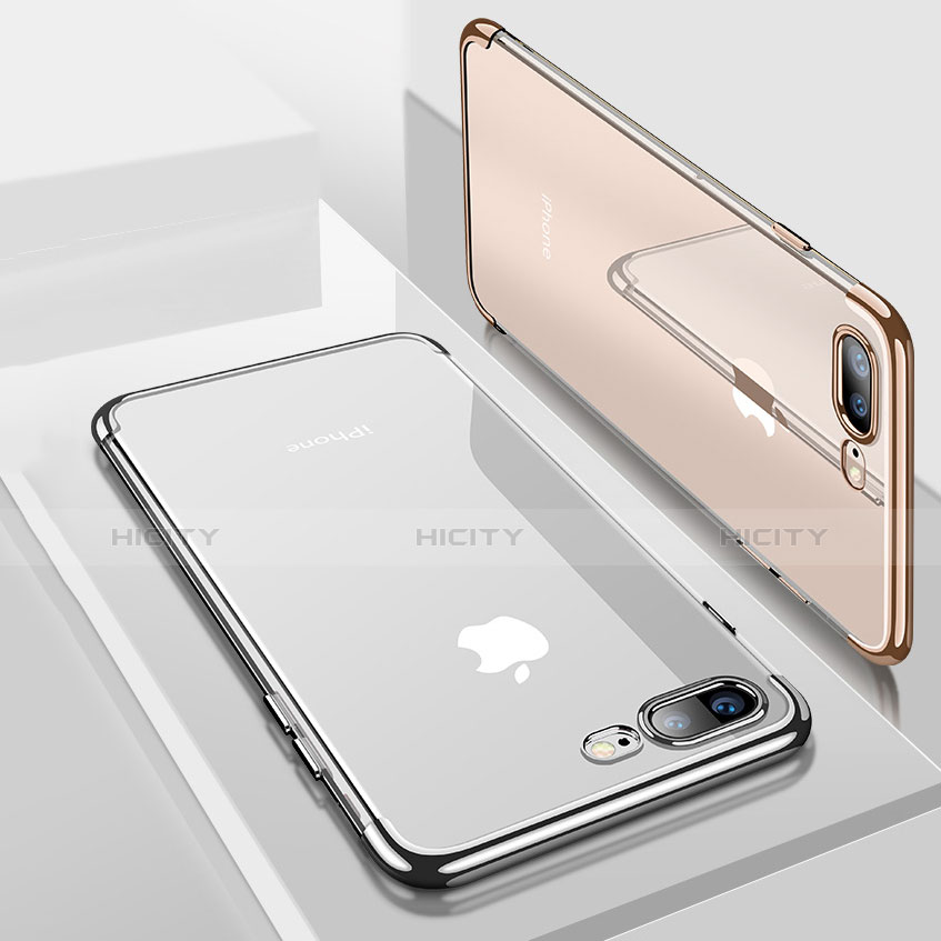 Silikon Schutzhülle Ultra Dünn Tasche Durchsichtig Transparent HC02 für Apple iPhone 8 Plus groß