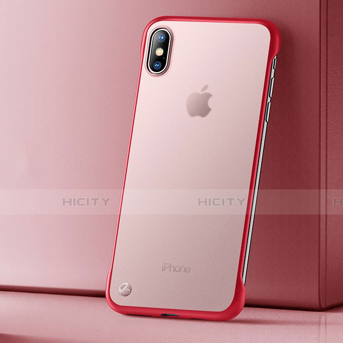 Silikon Schutzhülle Ultra Dünn Tasche Durchsichtig Transparent HT01 für Apple iPhone Xs Max Rot