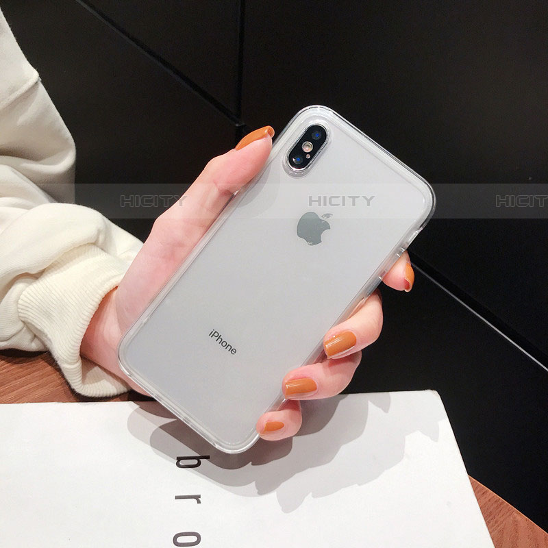 Silikon Schutzhülle Ultra Dünn Tasche Durchsichtig Transparent K01 für Apple iPhone Xs Klar groß