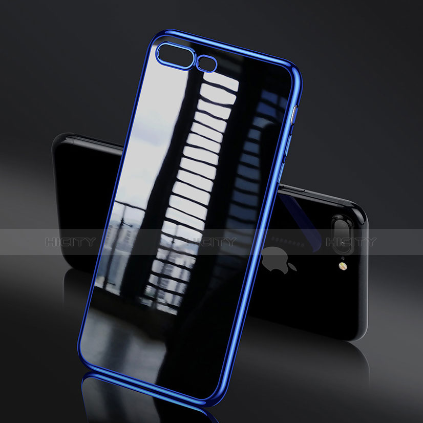 Silikon Schutzhülle Ultra Dünn Tasche Durchsichtig Transparent Q01 für Apple iPhone 8 Plus groß