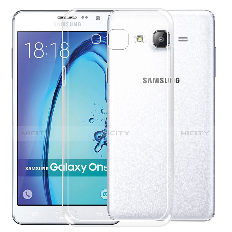 Silikon Schutzhülle Ultra Dünn Tasche Durchsichtig Transparent R01 für Samsung Galaxy On5 Pro Klar groß