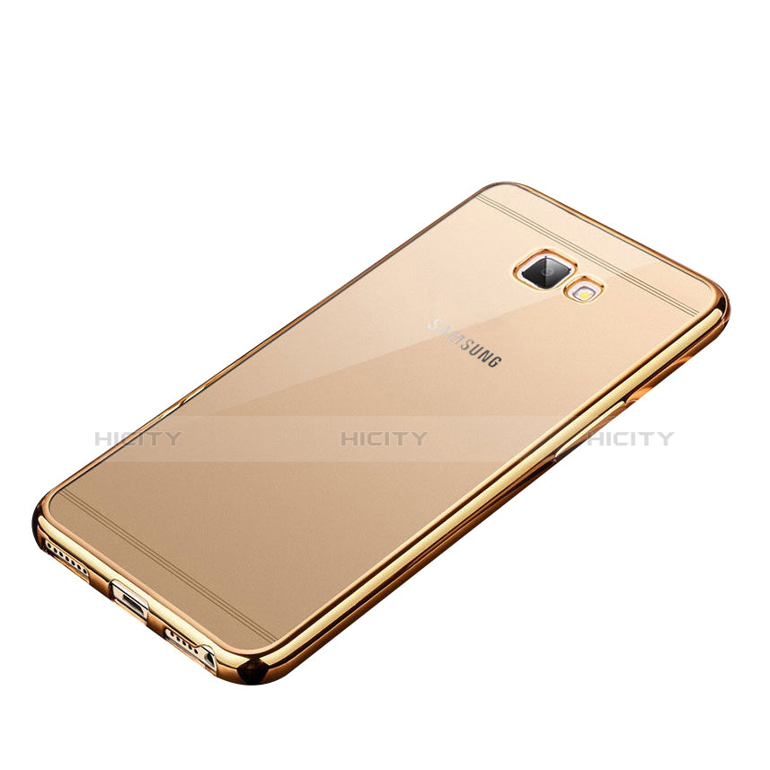 Silikon Schutzhülle Ultra Dünn Tasche Durchsichtig Transparent R01 für Samsung Galaxy On7 (2016) G6100 Gold groß
