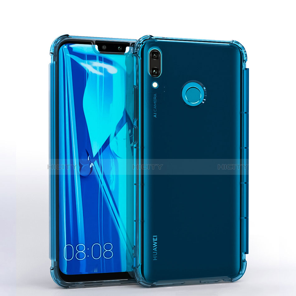 Silikon Schutzhülle Ultra Dünn Tasche Durchsichtig Transparent S01 für Huawei Enjoy 9 Plus Blau Plus