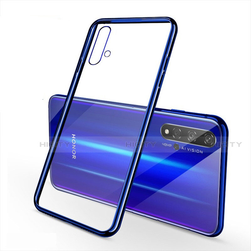 Silikon Schutzhülle Ultra Dünn Tasche Durchsichtig Transparent S01 für Huawei Honor 20 Blau Plus