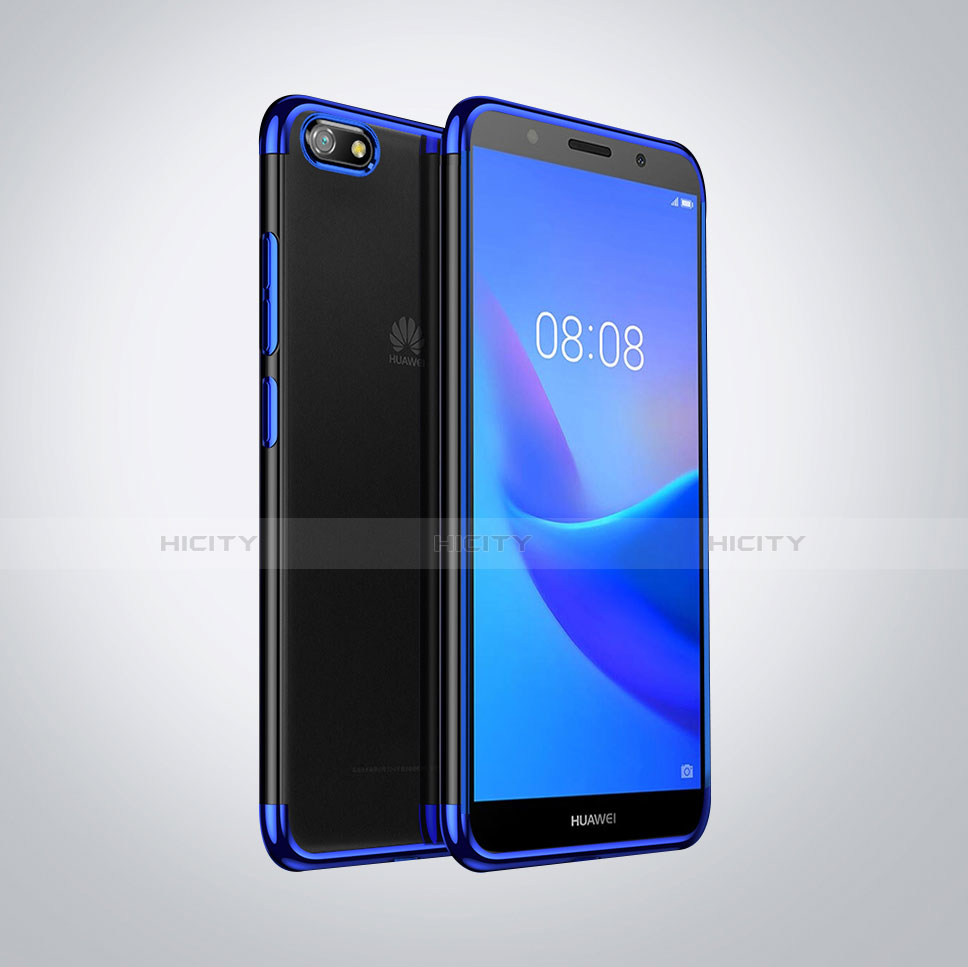Silikon Schutzhülle Ultra Dünn Tasche Durchsichtig Transparent S01 für Huawei Honor 7S Blau Plus