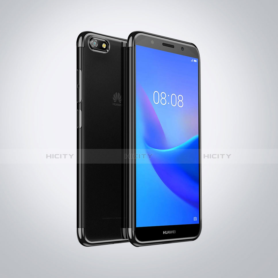 Silikon Schutzhülle Ultra Dünn Tasche Durchsichtig Transparent S01 für Huawei Honor 7S Schwarz Plus