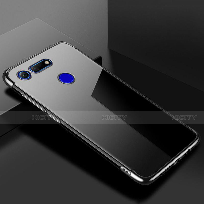 Silikon Schutzhülle Ultra Dünn Tasche Durchsichtig Transparent S01 für Huawei Honor V20 Schwarz