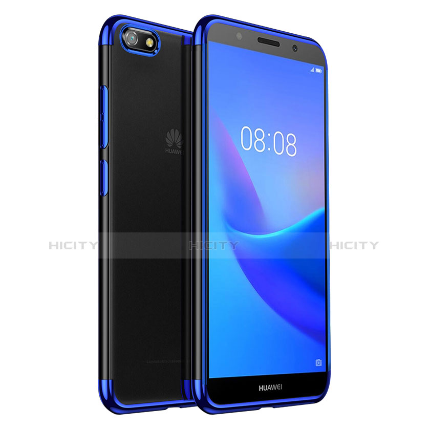 Silikon Schutzhülle Ultra Dünn Tasche Durchsichtig Transparent S01 für Huawei Y5 Prime (2018) groß