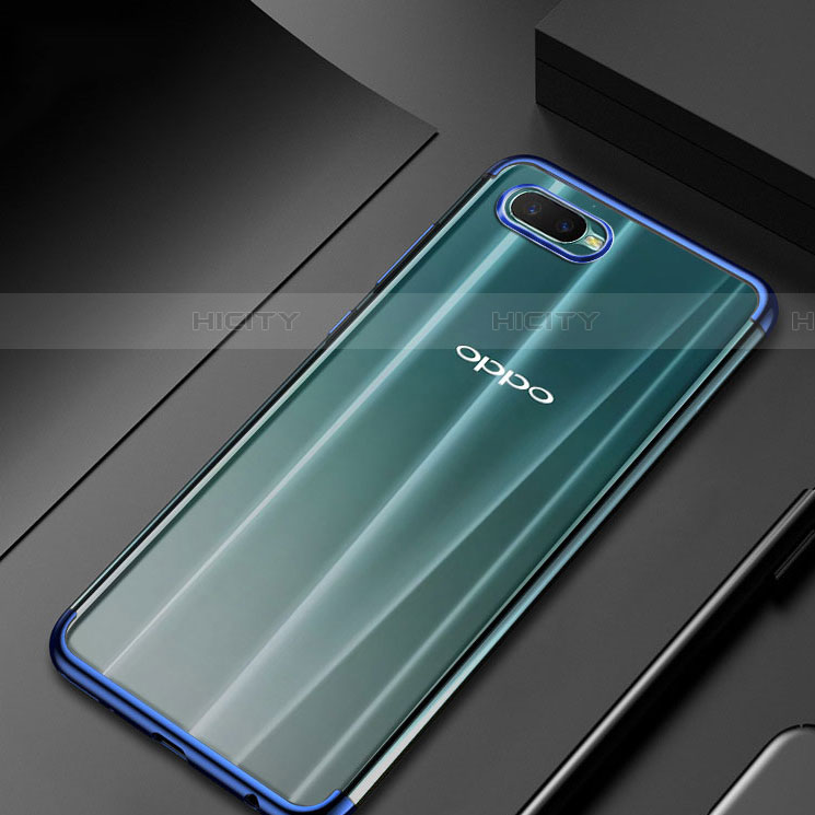 Silikon Schutzhülle Ultra Dünn Tasche Durchsichtig Transparent S01 für Oppo RX17 Neo Blau Plus