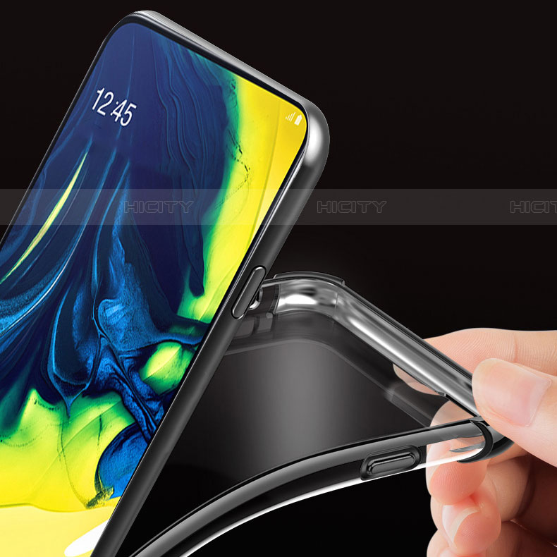 Silikon Schutzhülle Ultra Dünn Tasche Durchsichtig Transparent S01 für Samsung Galaxy A80