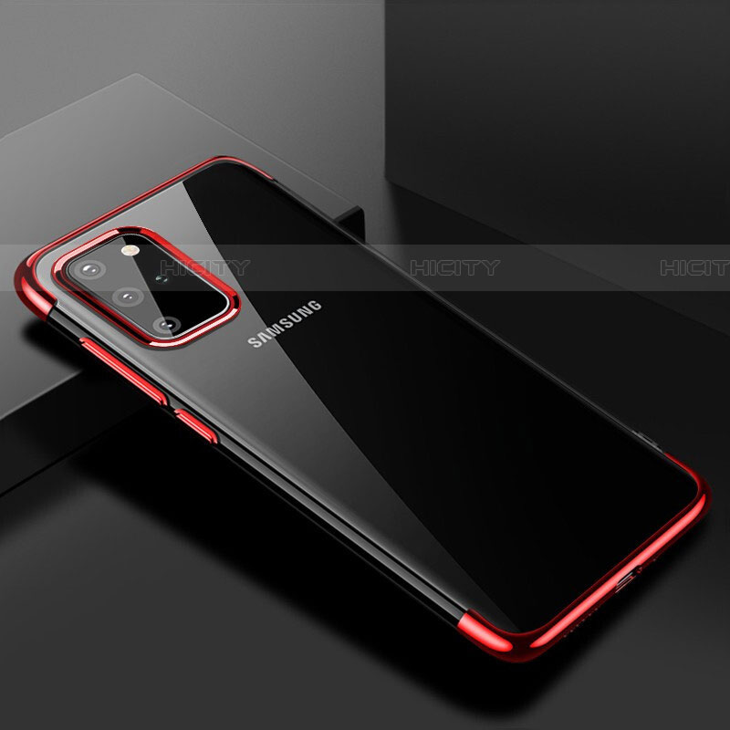 Silikon Schutzhülle Ultra Dünn Tasche Durchsichtig Transparent S01 für Samsung Galaxy S20 Plus 5G Rot