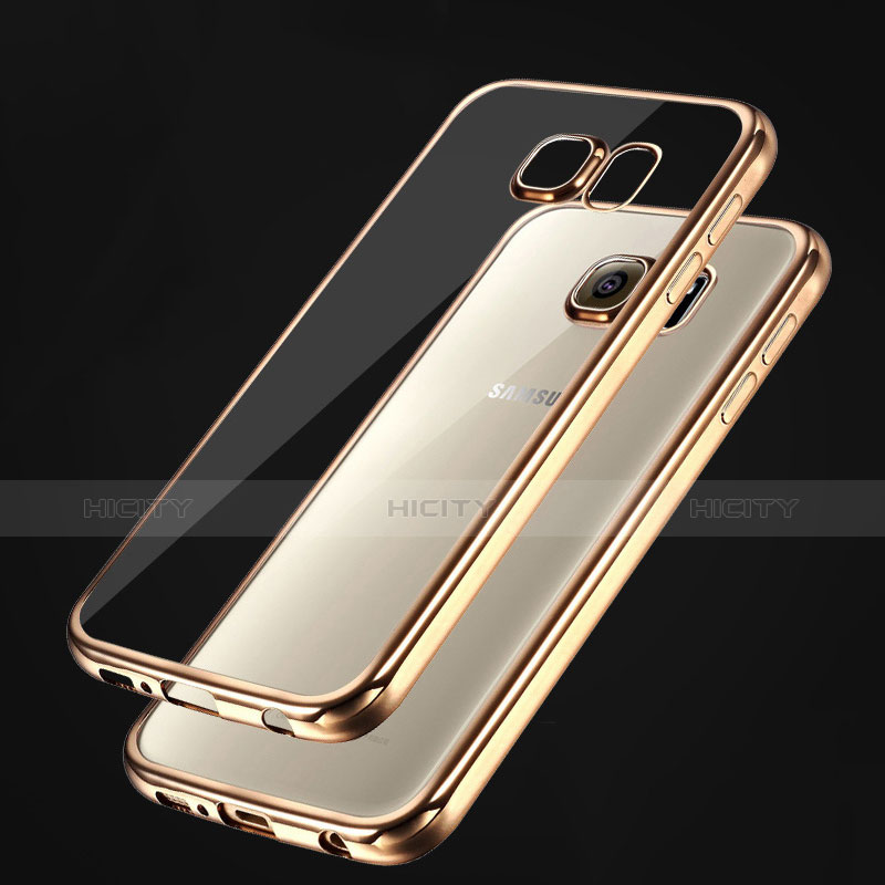 Silikon Schutzhülle Ultra Dünn Tasche Durchsichtig Transparent S01 für Samsung Galaxy S6 Edge+ Plus SM-G928F groß
