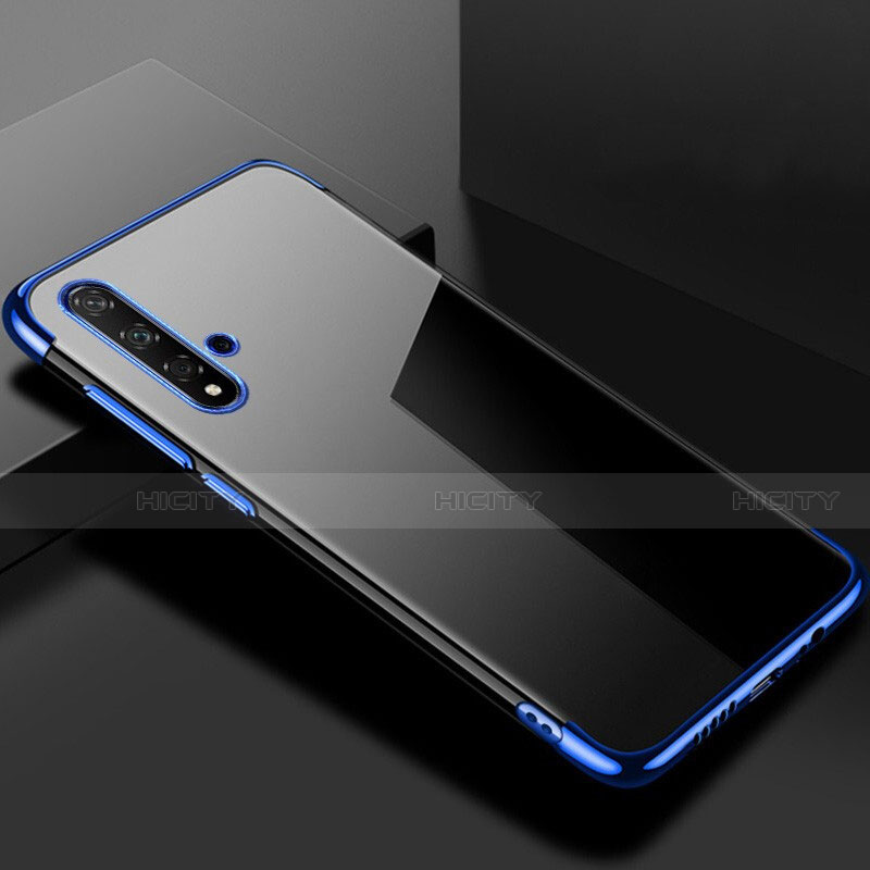 Silikon Schutzhülle Ultra Dünn Tasche Durchsichtig Transparent S02 für Huawei Nova 5T Blau Plus