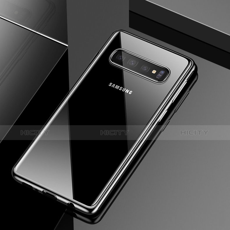 Silikon Schutzhülle Ultra Dünn Tasche Durchsichtig Transparent S02 für Samsung Galaxy S10 groß
