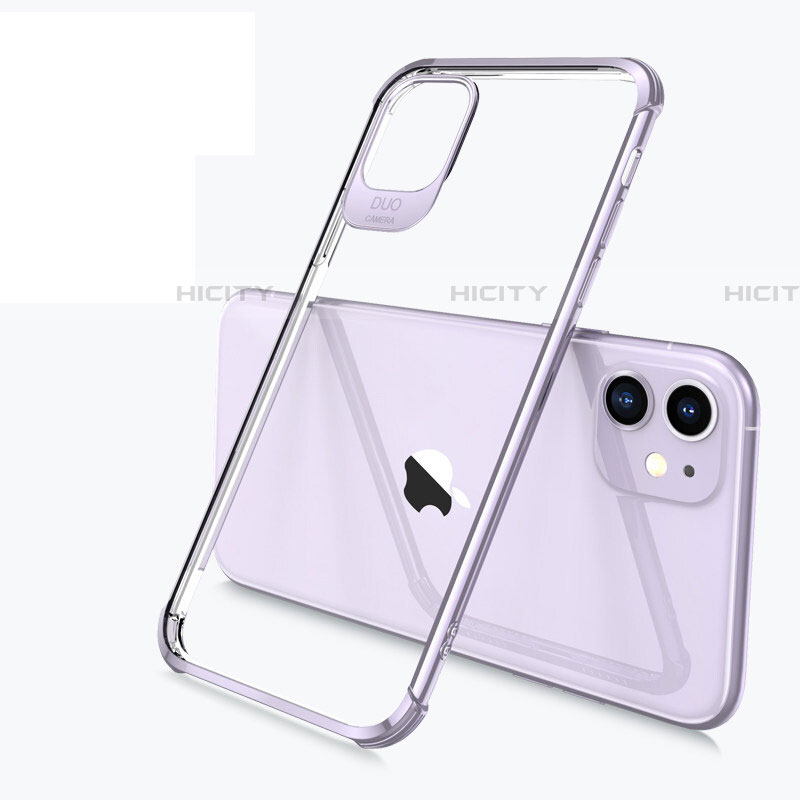 Silikon Schutzhülle Ultra Dünn Tasche Durchsichtig Transparent S03 für Apple iPhone 11 Violett Plus