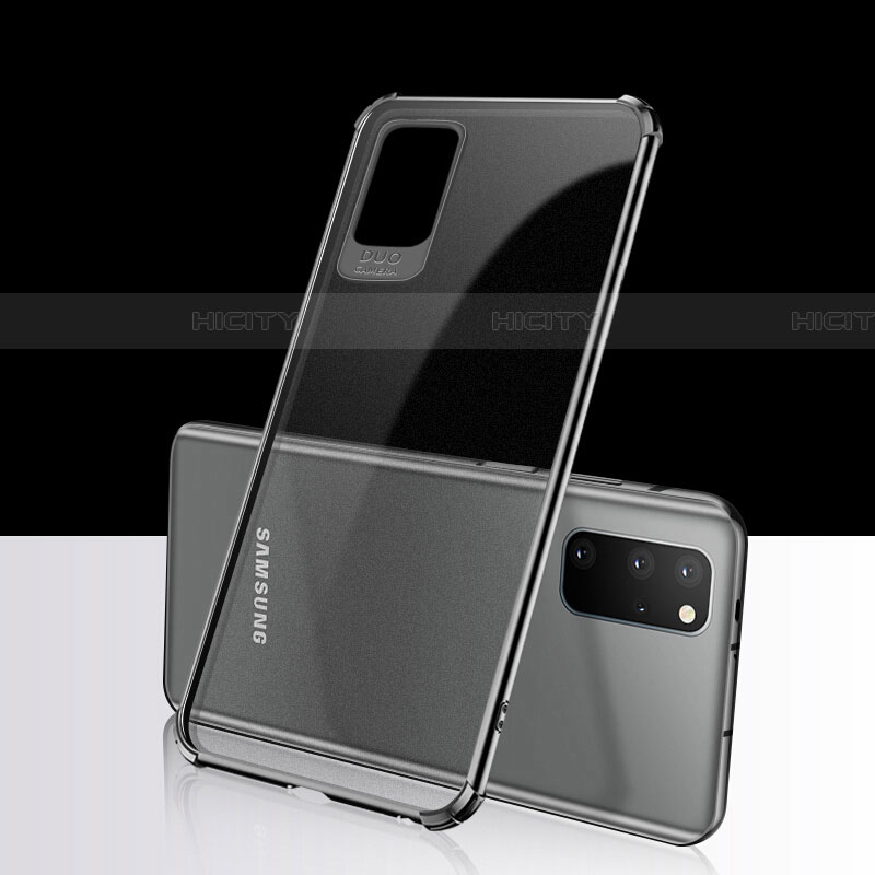 Silikon Schutzhülle Ultra Dünn Tasche Durchsichtig Transparent S03 für Samsung Galaxy S20 Plus 5G Schwarz