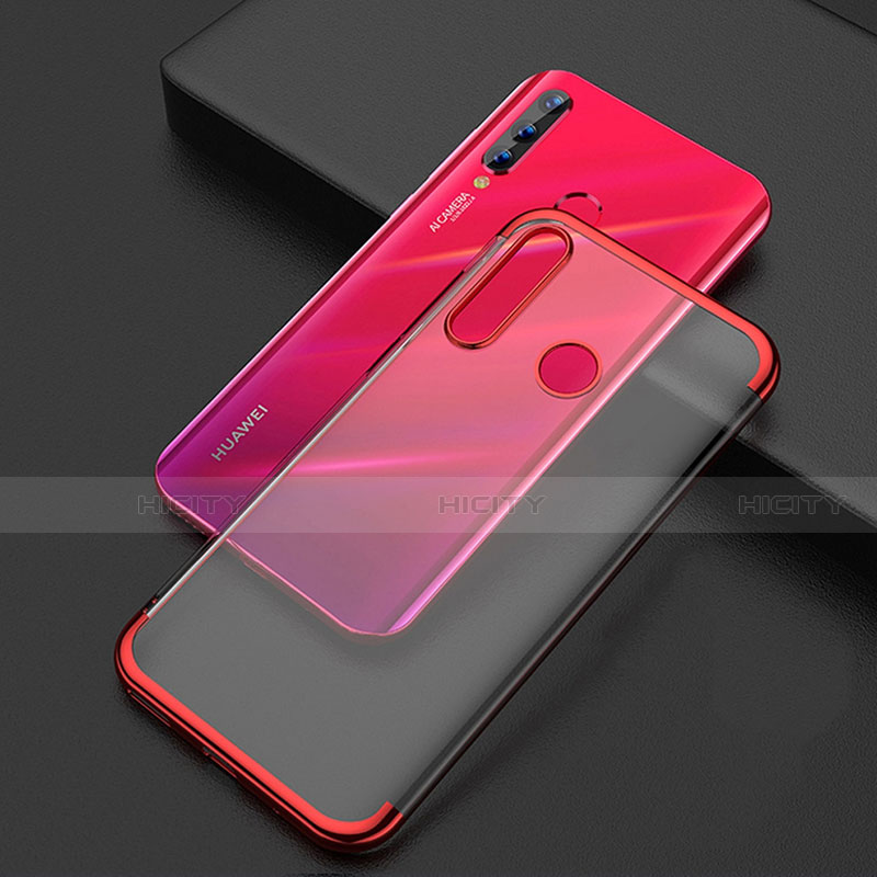 Silikon Schutzhülle Ultra Dünn Tasche Durchsichtig Transparent S04 für Huawei Honor 20 Lite Rot
