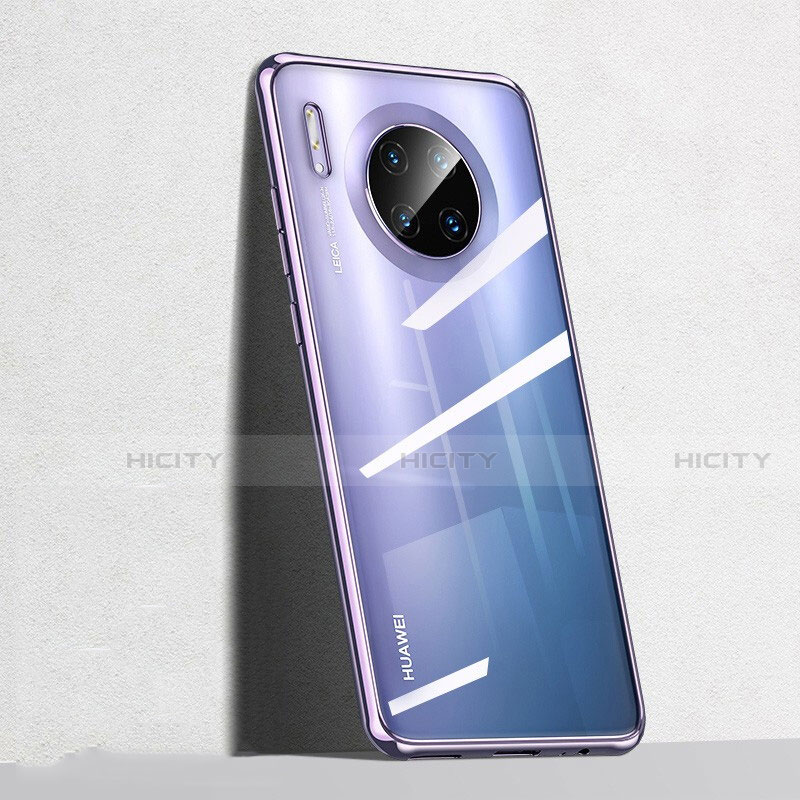 Silikon Schutzhülle Ultra Dünn Tasche Durchsichtig Transparent S04 für Huawei Mate 30 Pro 5G Violett
