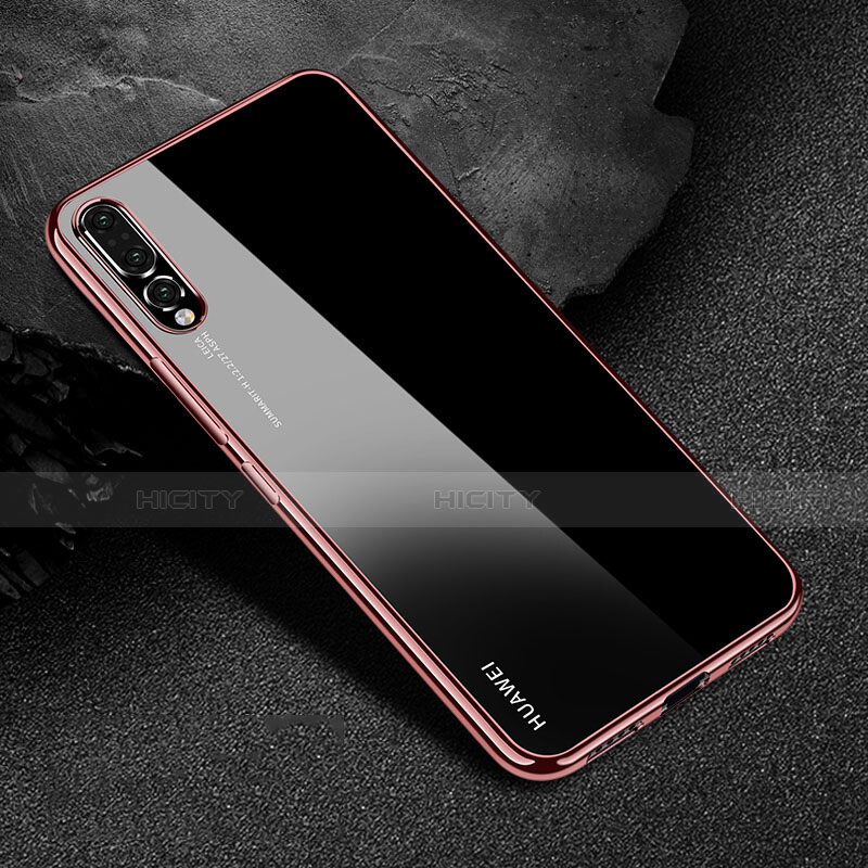 Silikon Schutzhülle Ultra Dünn Tasche Durchsichtig Transparent S04 für Huawei P20 Pro groß