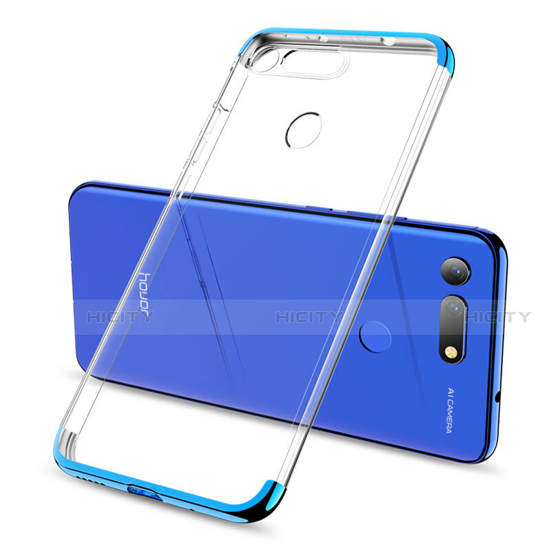 Silikon Schutzhülle Ultra Dünn Tasche Durchsichtig Transparent S06 für Huawei Honor View 20 Blau Plus