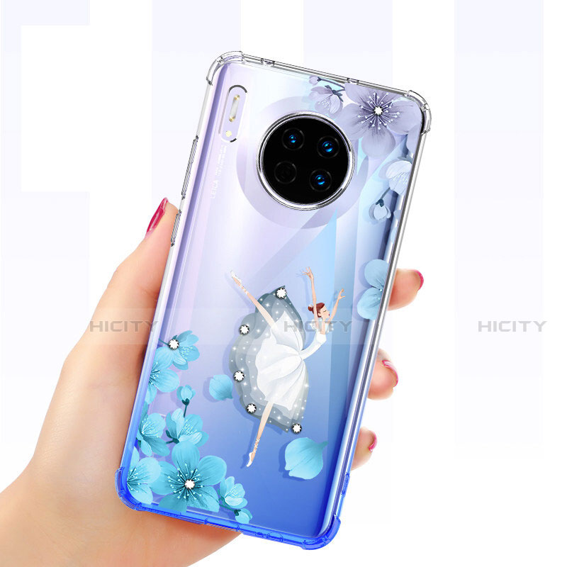 Silikon Schutzhülle Ultra Dünn Tasche Durchsichtig Transparent Schmetterling für Huawei Mate 30E Pro 5G