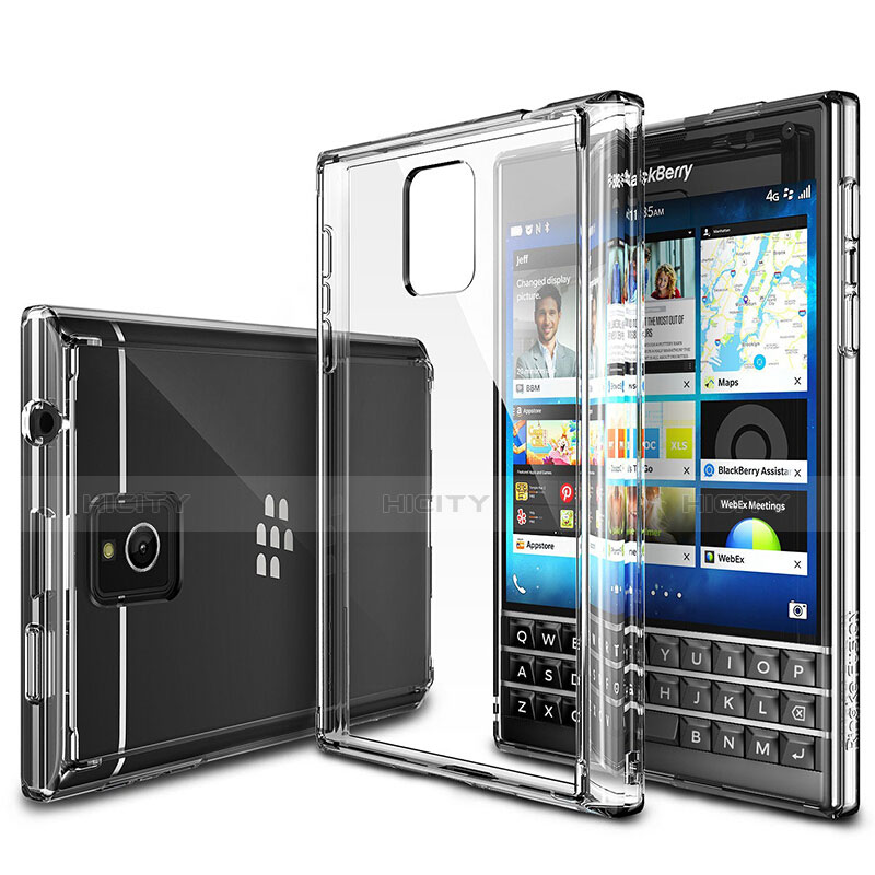 Silikon Schutzhülle Ultra Dünn Tasche Durchsichtig Transparent T02 für Blackberry Passport Q30 Klar Plus