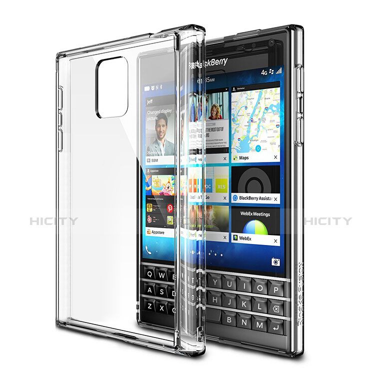 Silikon Schutzhülle Ultra Dünn Tasche Durchsichtig Transparent T02 für Blackberry Passport Q30 Klar groß