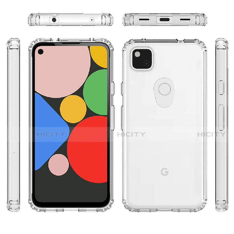 Silikon Schutzhülle Ultra Dünn Tasche Durchsichtig Transparent T02 für Google Pixel 4a Klar