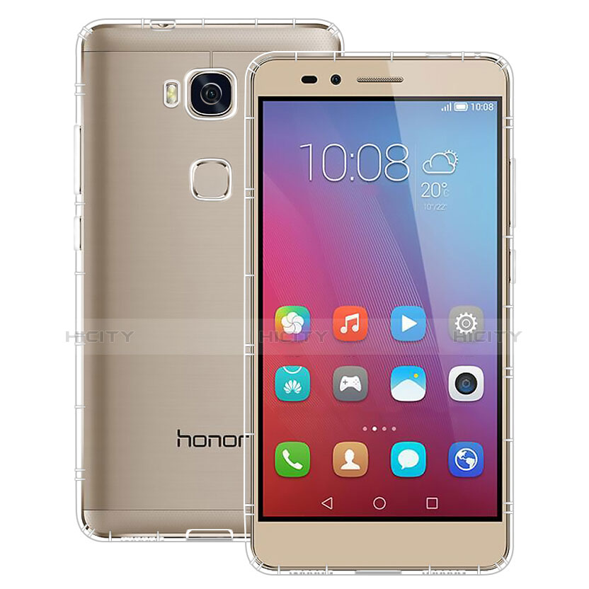 Silikon Schutzhülle Ultra Dünn Tasche Durchsichtig Transparent T02 für Huawei GR5 Klar groß