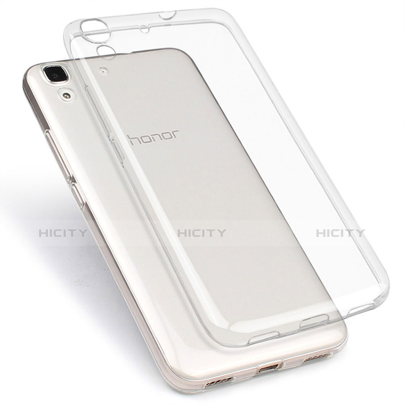 Silikon Schutzhülle Ultra Dünn Tasche Durchsichtig Transparent T02 für Huawei Honor 4A Klar groß
