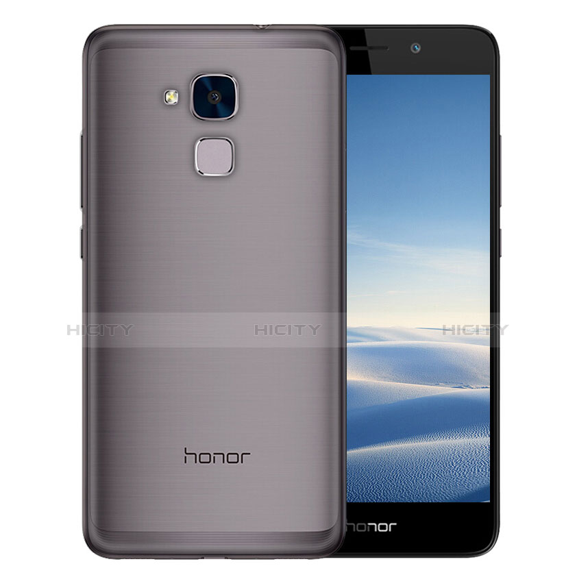 Silikon Schutzhülle Ultra Dünn Tasche Durchsichtig Transparent T02 für Huawei Honor 7 Lite Grau Plus