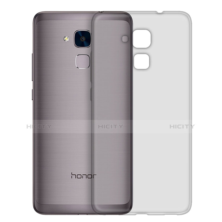 Silikon Schutzhülle Ultra Dünn Tasche Durchsichtig Transparent T02 für Huawei Honor 7 Lite Grau groß