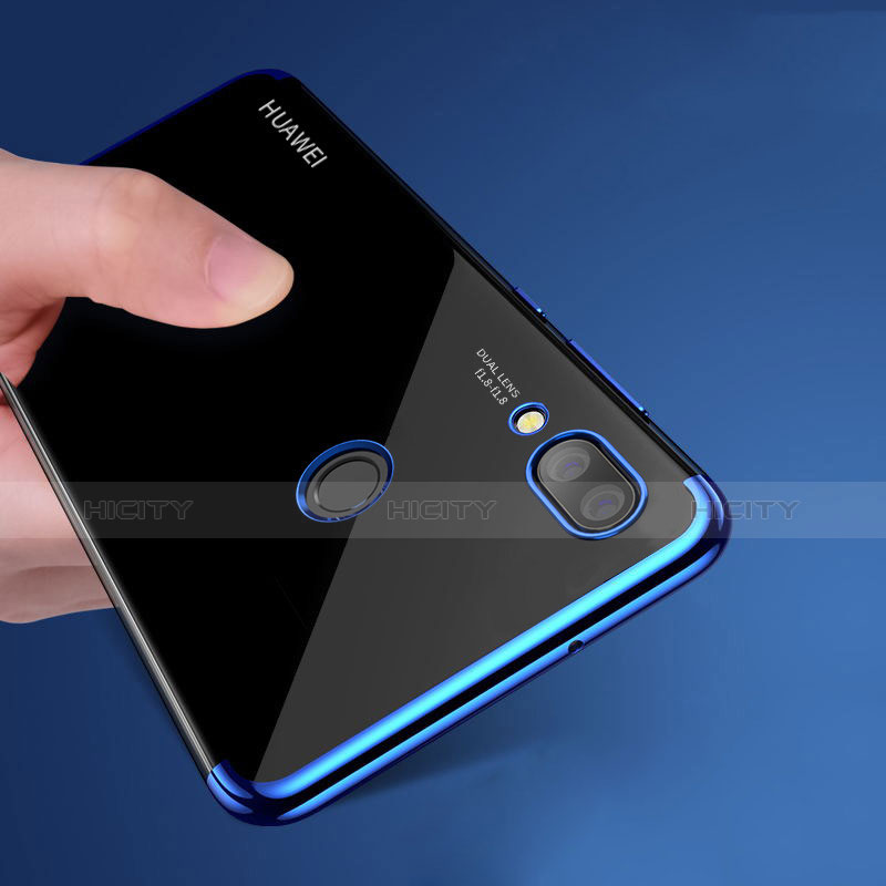 Silikon Schutzhülle Ultra Dünn Tasche Durchsichtig Transparent T02 für Huawei Nova 3e Blau groß