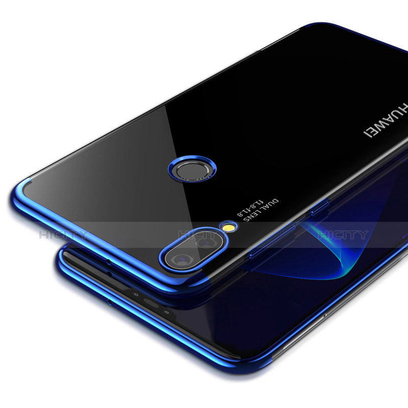 Silikon Schutzhülle Ultra Dünn Tasche Durchsichtig Transparent T02 für Huawei Nova 3e Blau groß