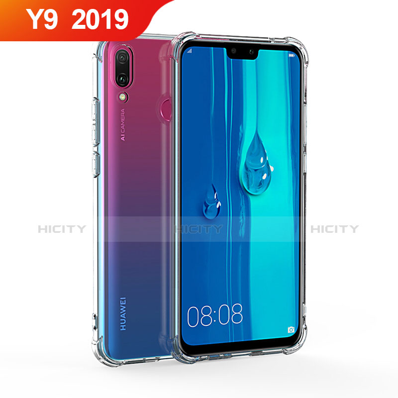 Silikon Schutzhülle Ultra Dünn Tasche Durchsichtig Transparent T02 für Huawei Y9 (2019) Klar Plus