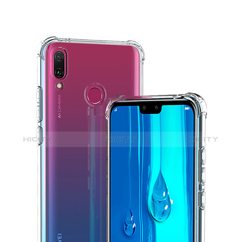 Silikon Schutzhülle Ultra Dünn Tasche Durchsichtig Transparent T02 für Huawei Y9 (2019) Klar groß