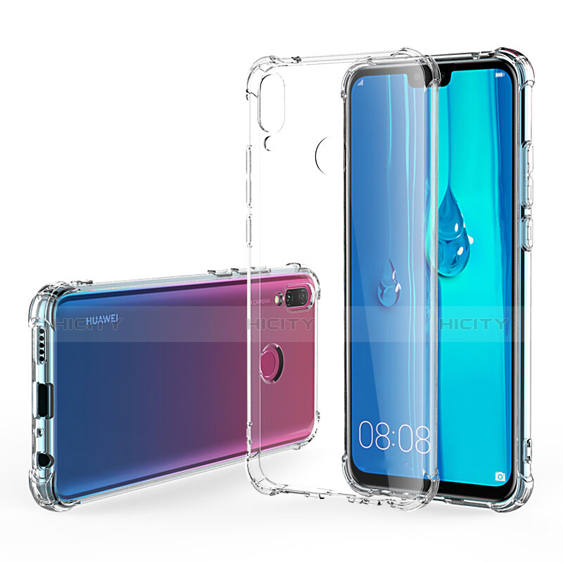 Silikon Schutzhülle Ultra Dünn Tasche Durchsichtig Transparent T02 für Huawei Y9 (2019) Klar groß