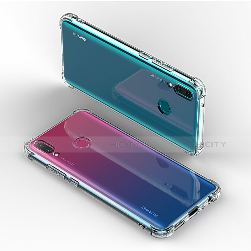 Silikon Schutzhülle Ultra Dünn Tasche Durchsichtig Transparent T02 für Huawei Y9 (2019) Klar groß