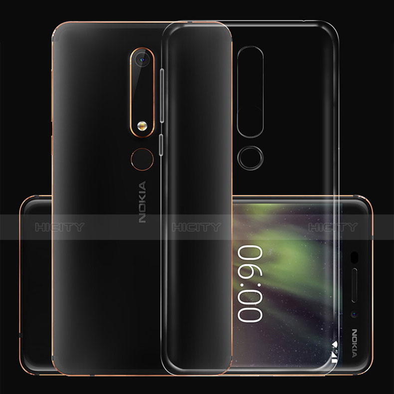 Silikon Schutzhülle Ultra Dünn Tasche Durchsichtig Transparent T02 für Nokia 6.1 Plus Klar